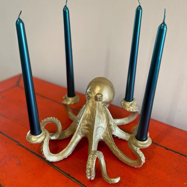 Gold Octopus Candlelabra